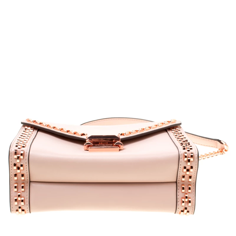 Michael Kors Blush Pink Leather Studded Whitney Shoulder Bag For Women - Image 6