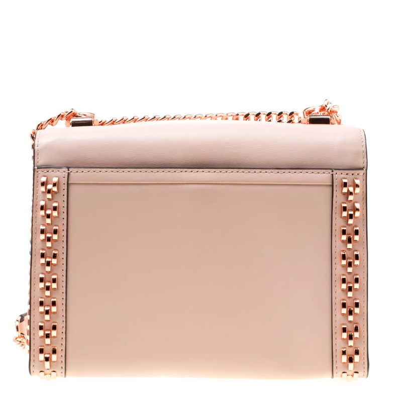 Michael Kors Blush Pink Leather Studded Whitney Shoulder Bag For Women - Image 4