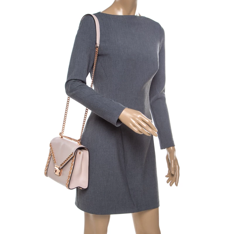 Michael Kors Blush Pink Leather Studded Whitney Shoulder Bag For Women - Image 2