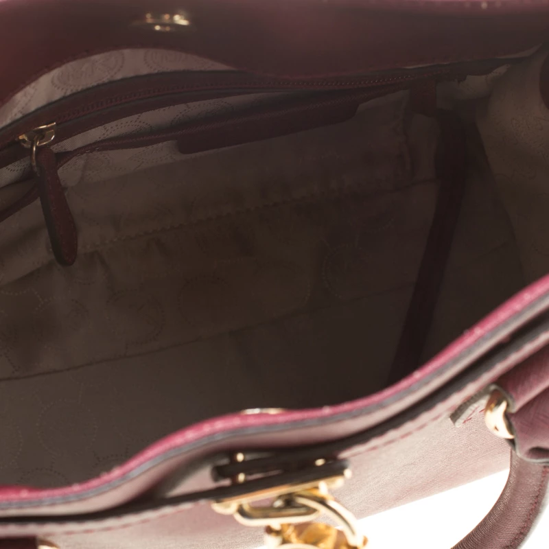 Michael Michael Kors Burgundy Leather Hamilton Tote For Women - Image 7