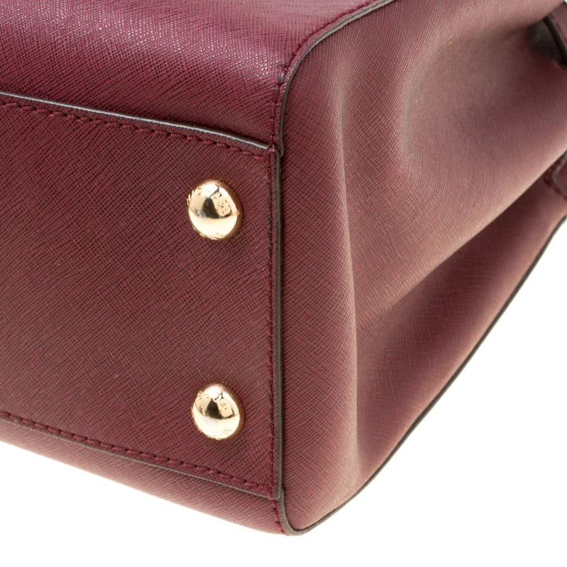 Michael Michael Kors Burgundy Leather Hamilton Tote For Women - Image 11