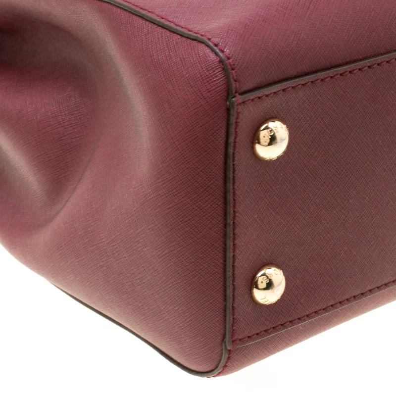 Michael Michael Kors Burgundy Leather Hamilton Tote For Women - Image 10