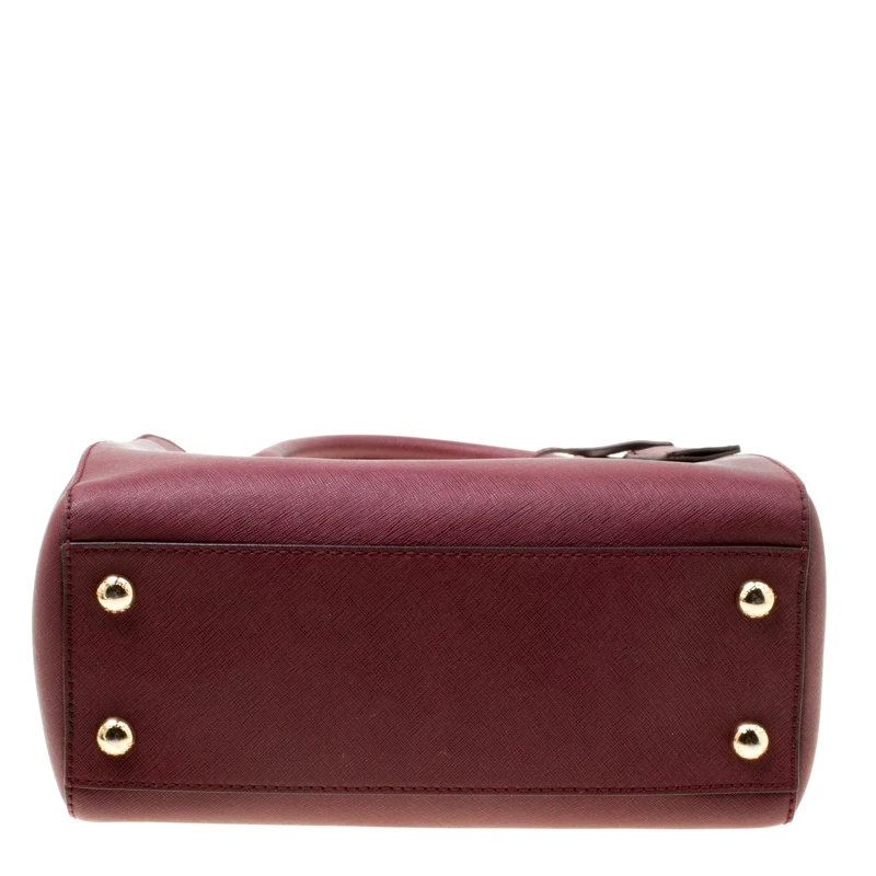 Michael Michael Kors Burgundy Leather Hamilton Tote For Women - Image 6