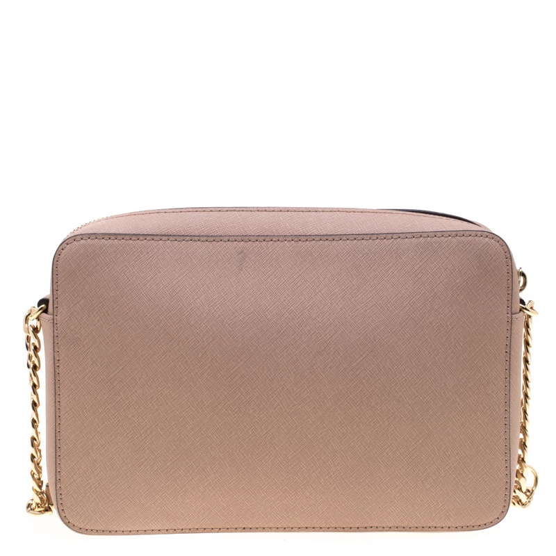 Michael Kors Beige Leather Jet Set Crossbody Bag For Women - Image 4