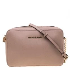 Michael Kors Beige Leather Jet Set Crossbody Bag For Women