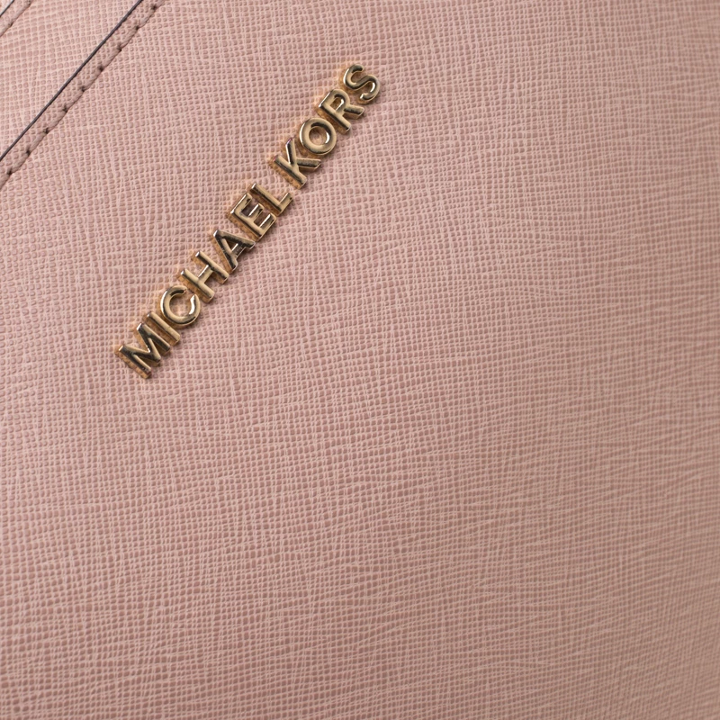 Michael Kors Beige Leather Jet Set Crossbody Bag For Women - Image 5