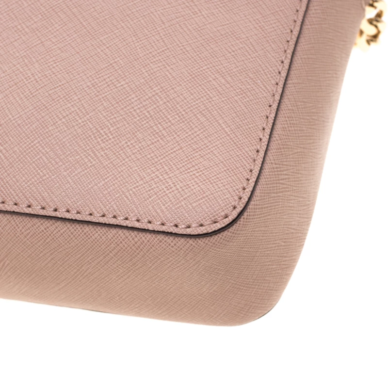 Michael Kors Beige Leather Jet Set Crossbody Bag For Women - Image 11