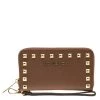 Michael Kors Brown Saffiano Leather Studded Selma Wristlet For Women