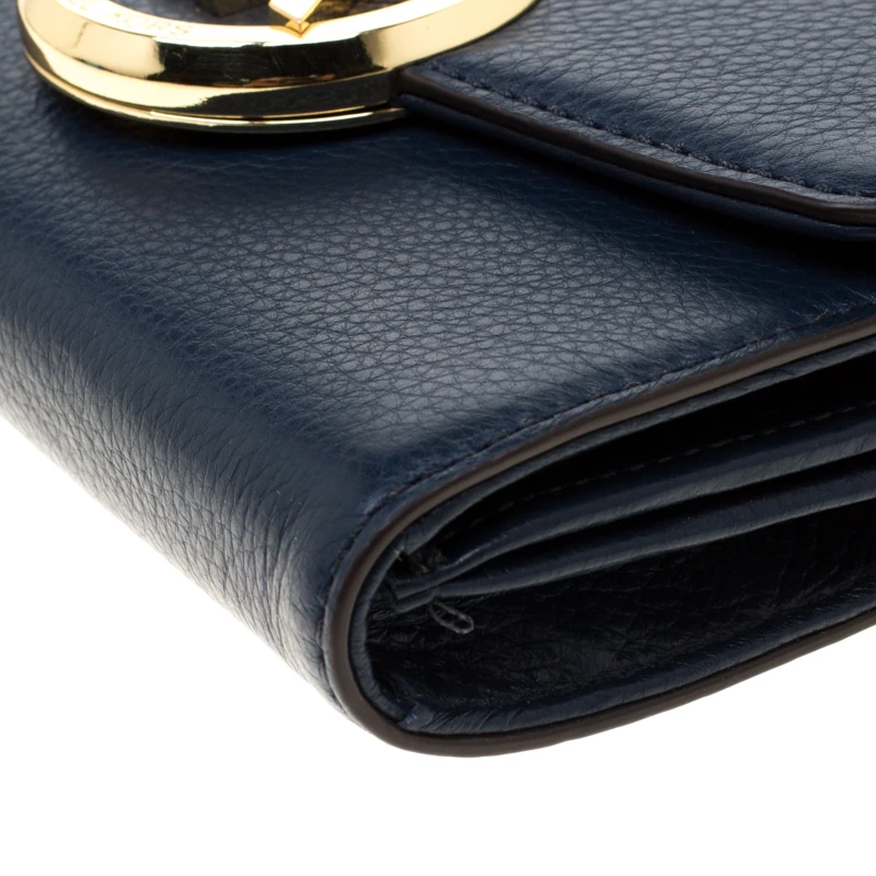 Michael Kors Blue Leather Hudson Crossbody Bag For Women - Image 11