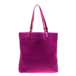 Michael Kors Pink Embossed Neoprene And Patent Leather Jet Set Tote For Women