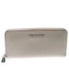 Michael Kors Grey Saffiano Leather Zip Around Wallet For Women