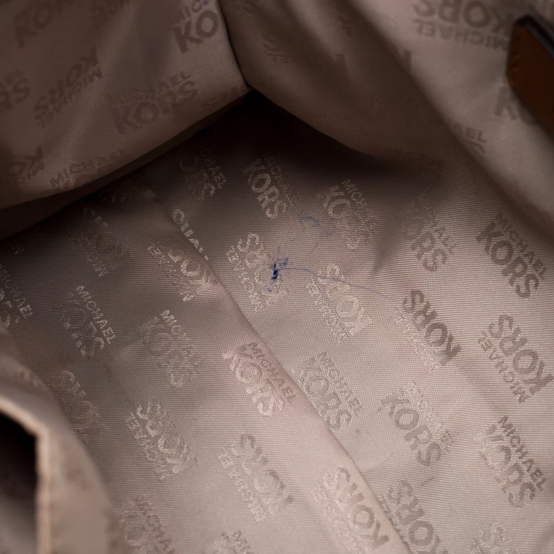 Michael Kors White/Brown Leather Fulton Flap Crossbody Bag For Women - Image 11