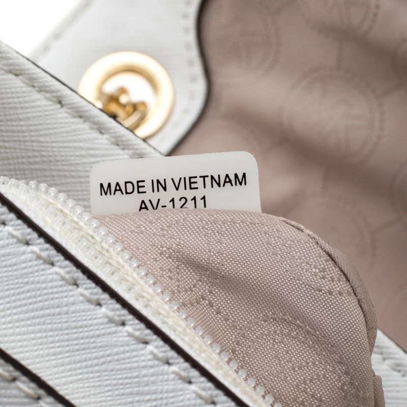 Michael Kors White Studded Leather Small Sloan Shoulder Bag For Women - Image 8