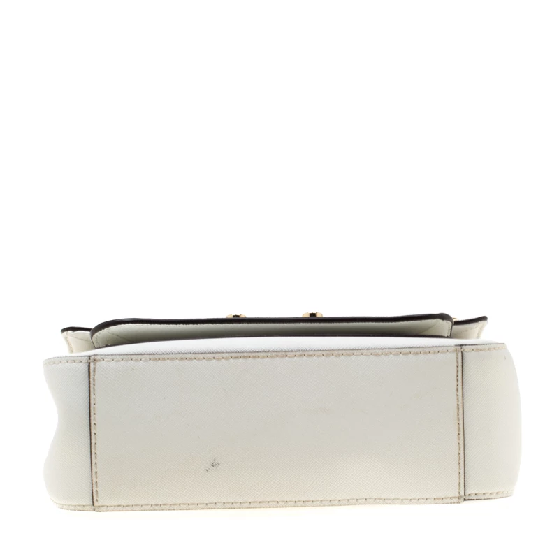 Michael Kors White Studded Leather Small Sloan Shoulder Bag For Women - Image 6