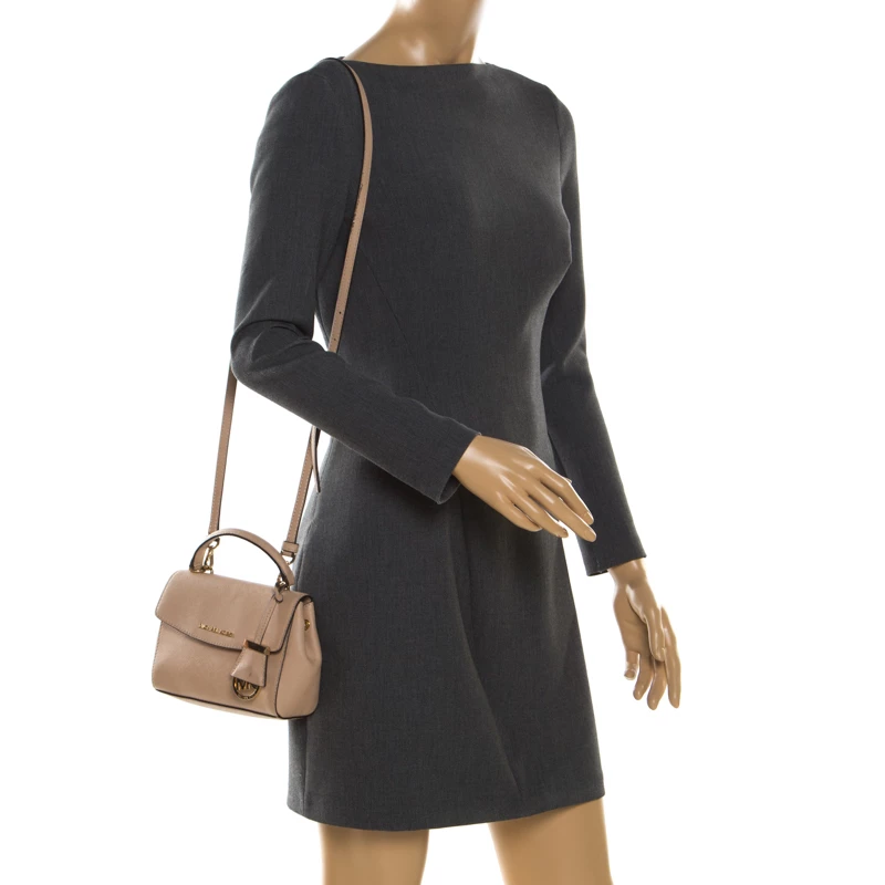 Michael Kors Beige Leather Extra Small Ava Crossbody Bag For Women - Image 2