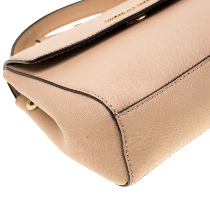 Michael Kors Beige Leather Extra Small Ava Crossbody Bag For Women - Image 12