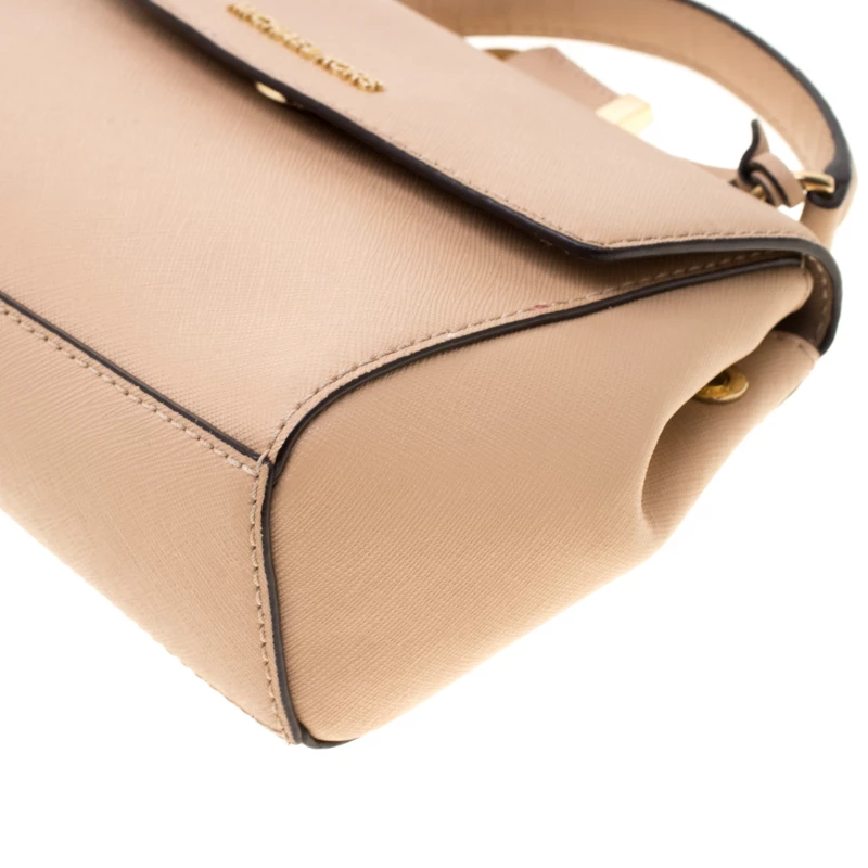 Michael Kors Beige Leather Extra Small Ava Crossbody Bag For Women - Image 13