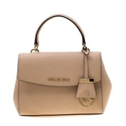 Michael Kors Beige Leather Extra Small Ava Crossbody Bag For Women
