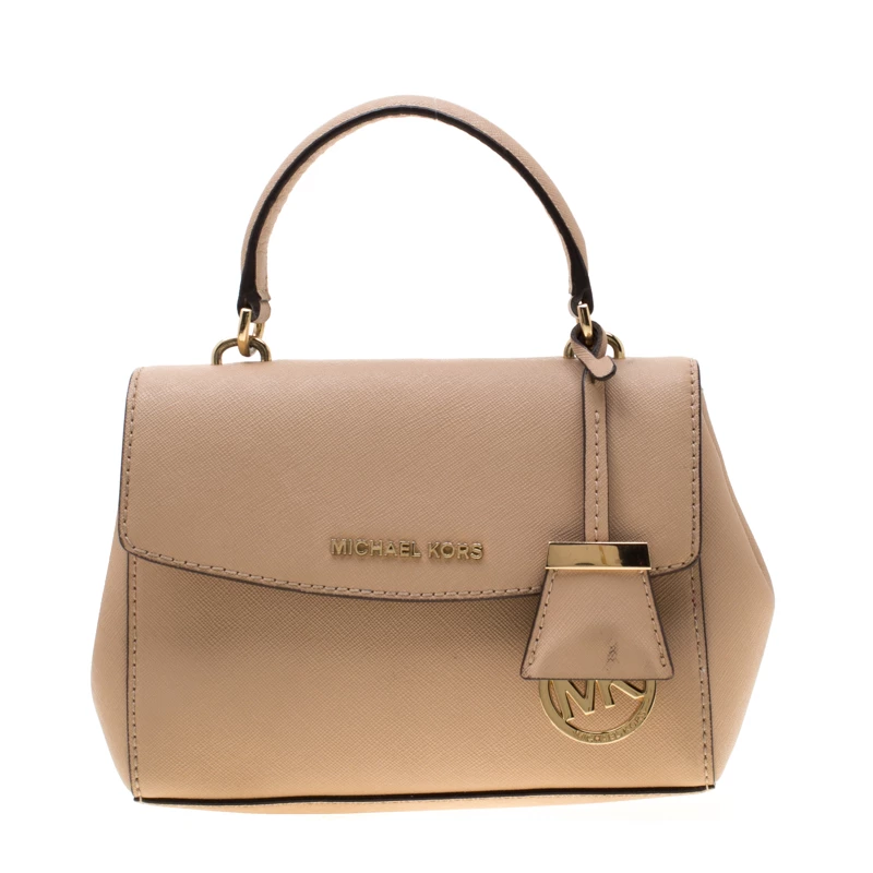 Michael Kors Beige Leather Extra Small Ava Crossbody Bag For Women