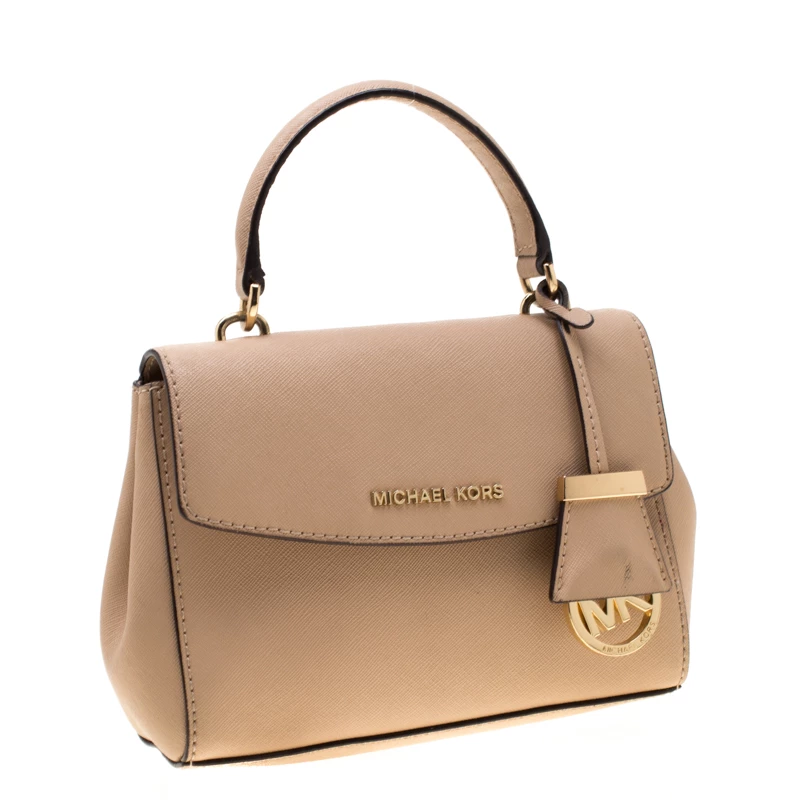 Michael Kors Beige Leather Extra Small Ava Crossbody Bag For Women - Image 3