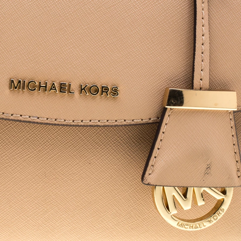 Michael Kors Beige Leather Extra Small Ava Crossbody Bag For Women - Image 5