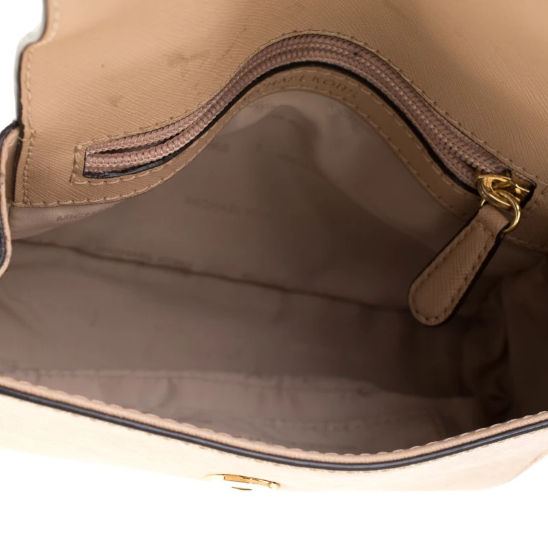 Michael Kors Beige Leather Extra Small Ava Crossbody Bag For Women - Image 7