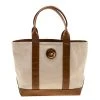 Michael Kors Beige/Brown Canvas And Croc Embossed Leather Fulton Tote For Women