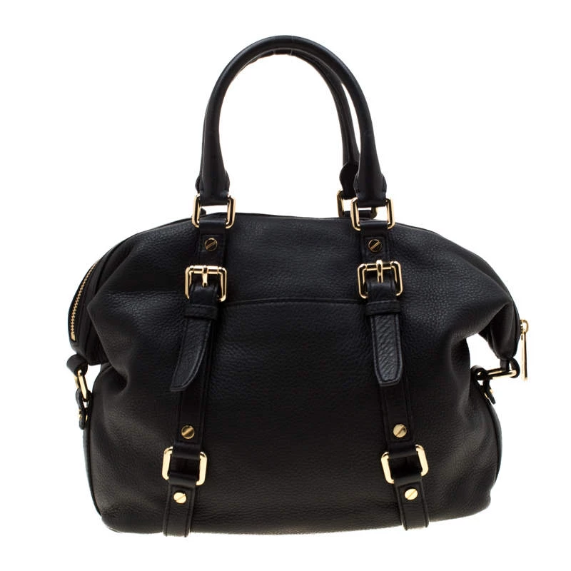 MICHAEL Michael Kors Black Leather Bedford Belted Satchel For Women - Image 4