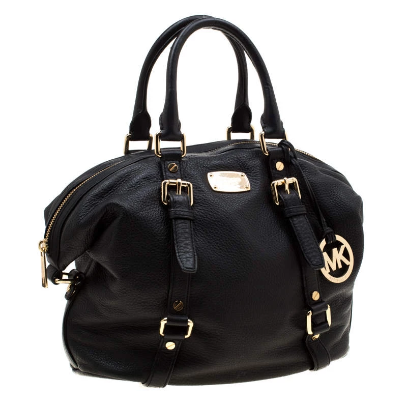 MICHAEL Michael Kors Black Leather Bedford Belted Satchel For Women - Image 3