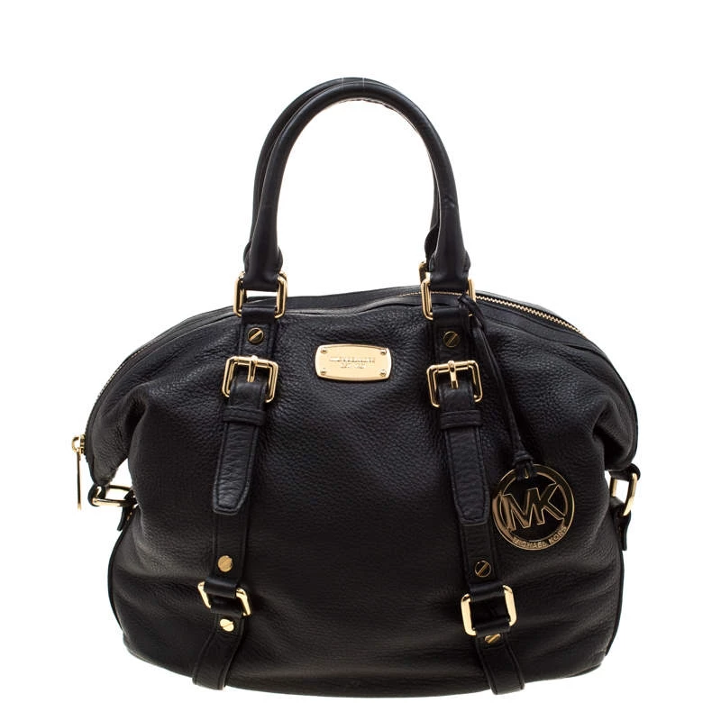 MICHAEL Michael Kors Black Leather Bedford Belted Satchel For Women