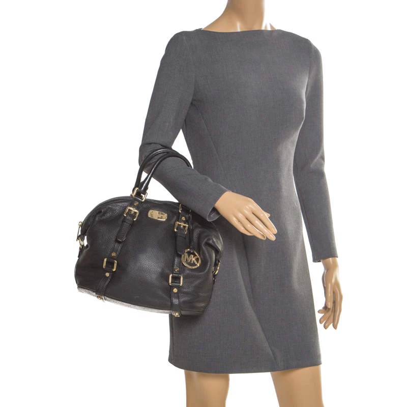 MICHAEL Michael Kors Black Leather Bedford Belted Satchel For Women - Image 2