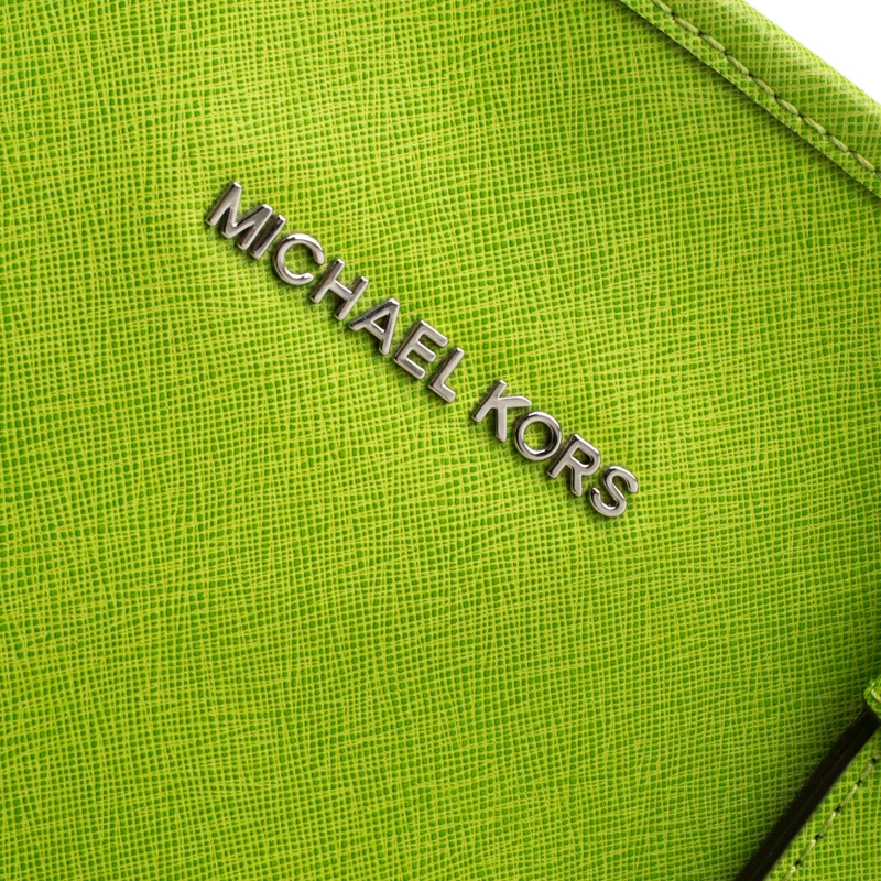 Michael Kors Neon Green Saffiano Leather Jet Set Tote For Women - Image 8