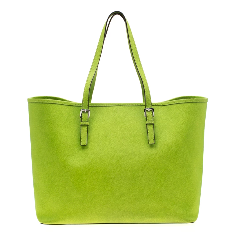 Michael Kors Neon Green Saffiano Leather Jet Set Tote For Women - Image 4