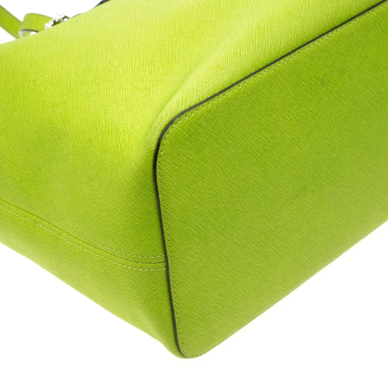 Michael Kors Neon Green Saffiano Leather Jet Set Tote For Women - Image 10