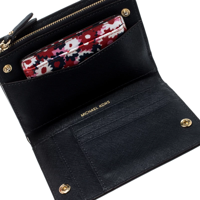 Michael Kors Multicolor Floral Begonia Leather Compact Wallet For Women - Image 2