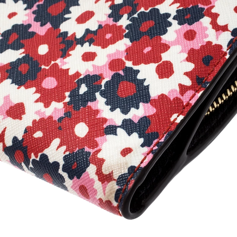 Michael Kors Multicolor Floral Begonia Leather Compact Wallet For Women - Image 11