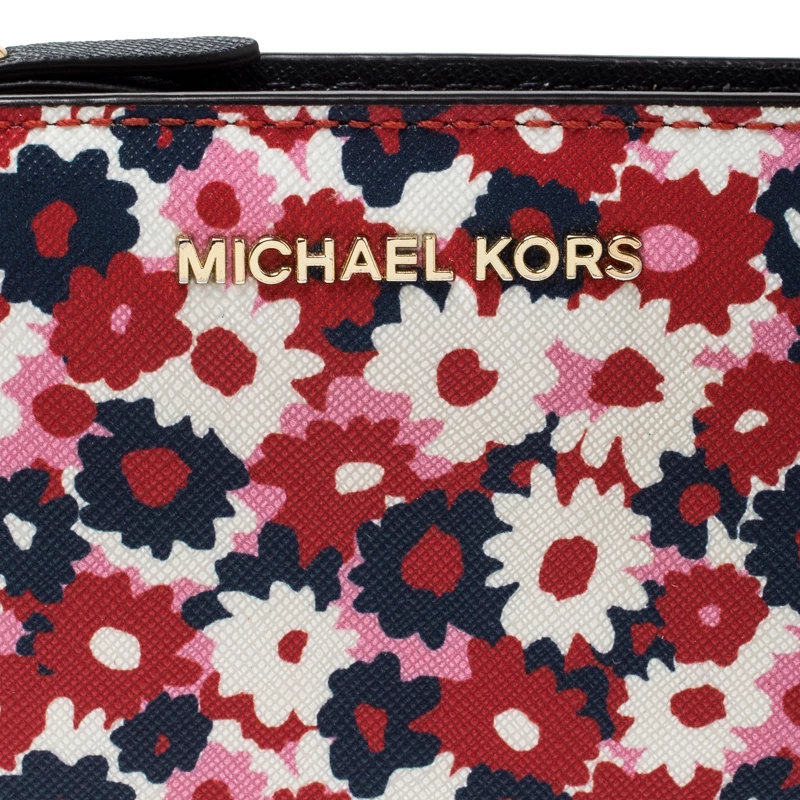 Michael Kors Multicolor Floral Begonia Leather Compact Wallet For Women - Image 5