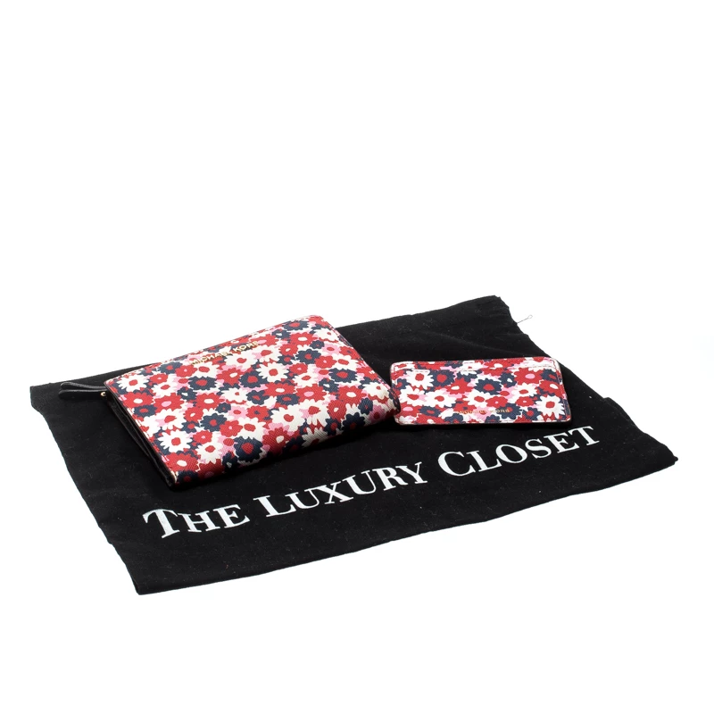 Michael Kors Multicolor Floral Begonia Leather Compact Wallet For Women - Image 9