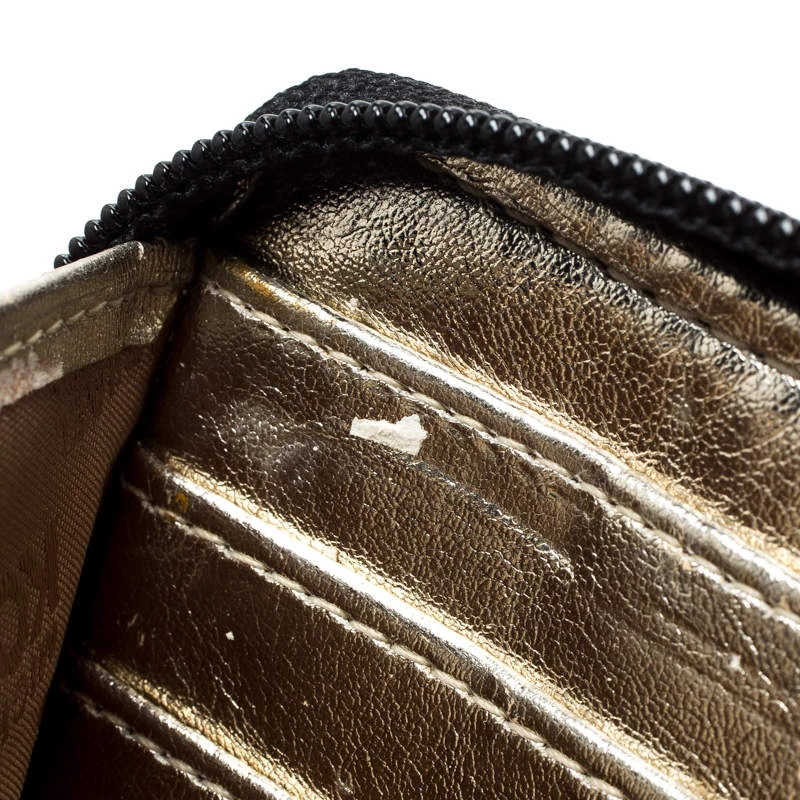 Michael Kors Black Signature Canvas Zip Around Wallet For Women - Image 11