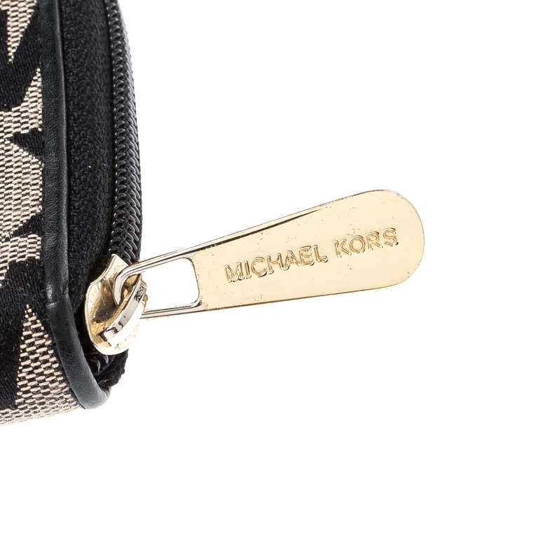 Michael Kors Black Signature Canvas Zip Around Wallet For Women - Image 13