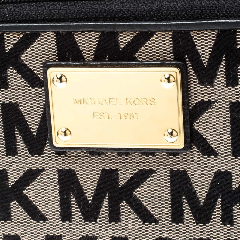 Michael Kors Black Signature Canvas Zip Around Wallet For Women - Image 5