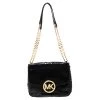Michael Kors Black Python Embossed Leather Fulton Crossbody Bag For Women