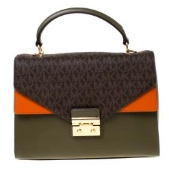 Michael Kors Multicolor Leather And Coated Canvas Sloan Top Handle Bag For Women