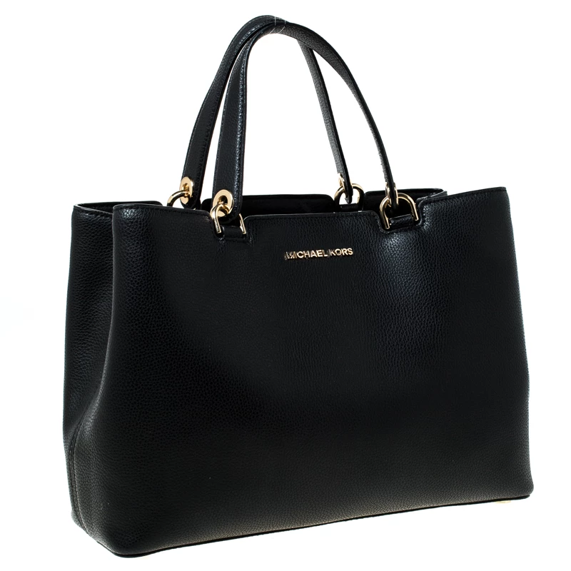MICHAEL Michael Kors Black Leather Tote For Women - Image 3