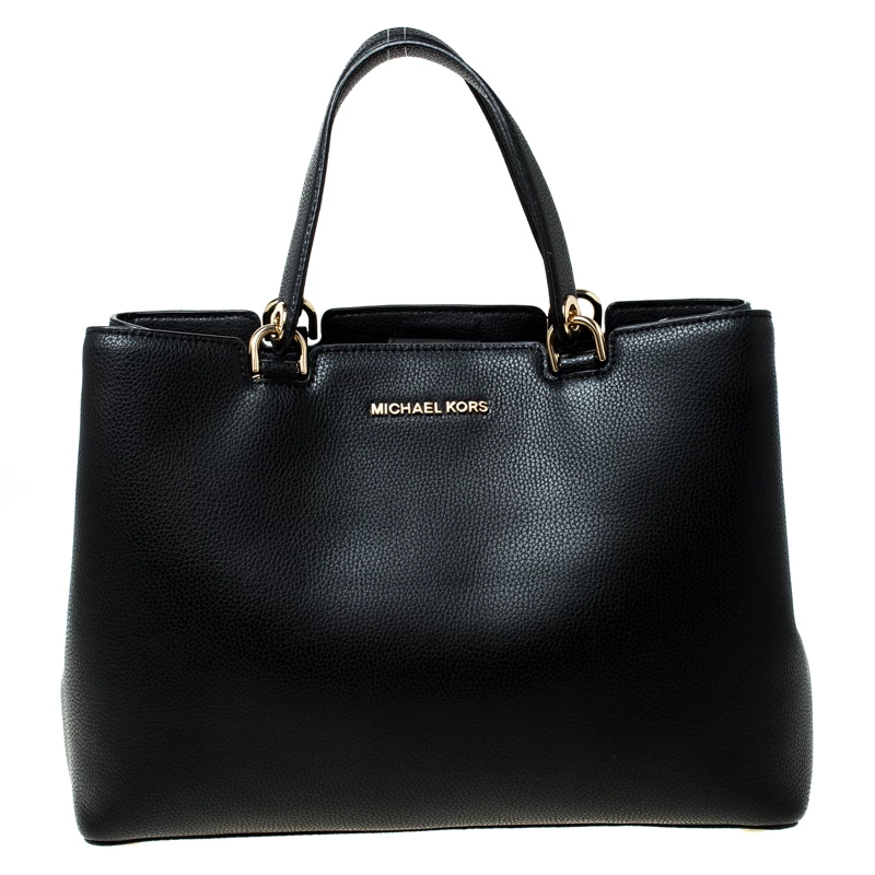 MICHAEL Michael Kors Black Leather Tote For Women