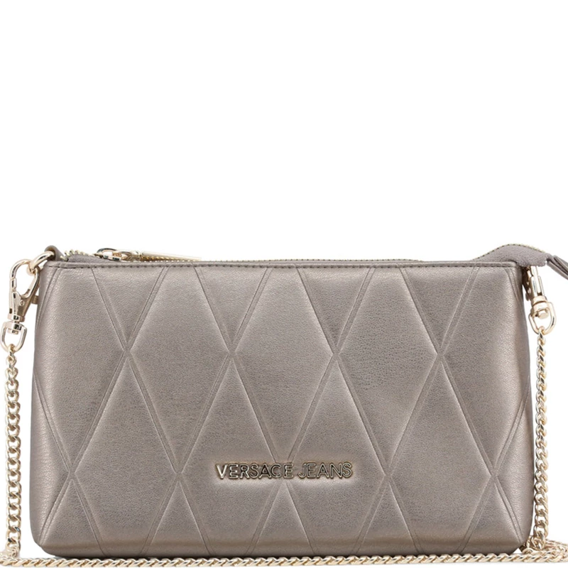 Michael Kors Versace Jeans Gray Quilted Faux Leather Clutch Bag For Women