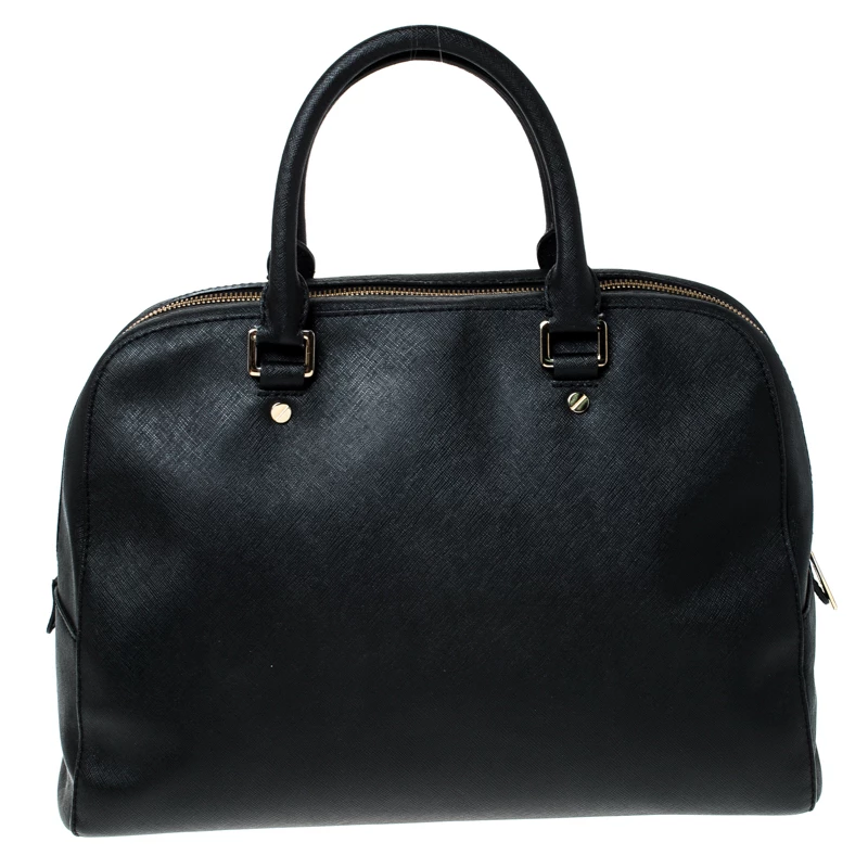 MICHAEL Michael Kors Black Leather Cindy Dome Satchel For Women - Image 4