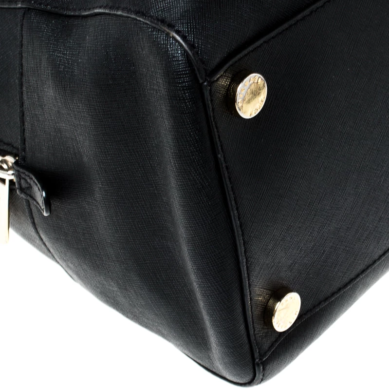 MICHAEL Michael Kors Black Leather Cindy Dome Satchel For Women - Image 11