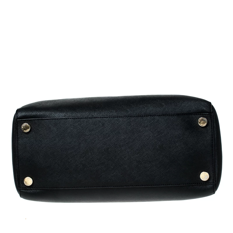 MICHAEL Michael Kors Black Leather Cindy Dome Satchel For Women - Image 6