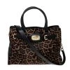 Michael Kors Brown Leopard Print Calfhair And Leather Hamilton Tote For Women